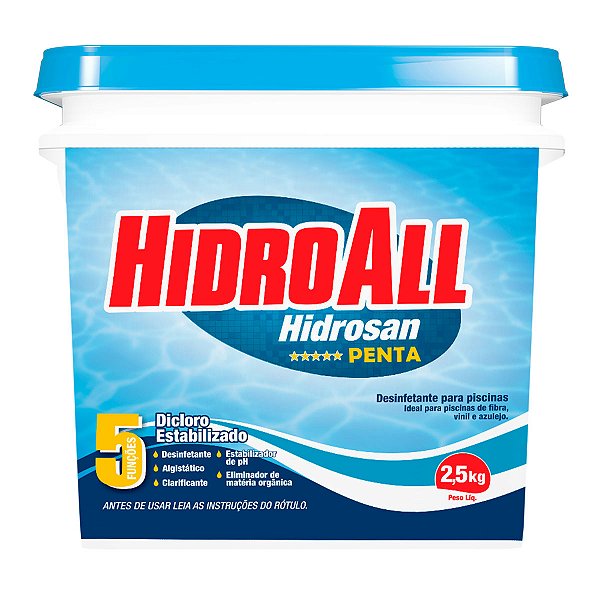 Cloro Hidroall Hidrosan Penta 2,5kg