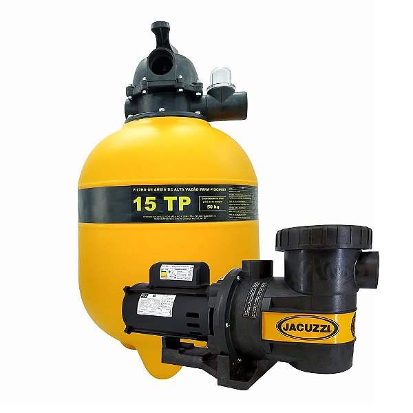 Conjunto Filtrante Para Piscinas De Até 44 Mil Litros Jacuzzi Com Filtro 15 TP E Bomba 5A 1/2CV
