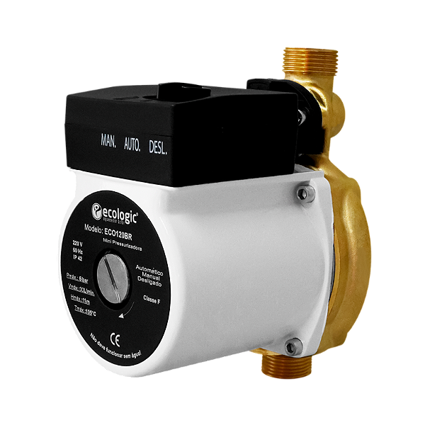 Bomba Mini Pressurizadora Ecologic ECO120BR c/ Fluxostato 120W
