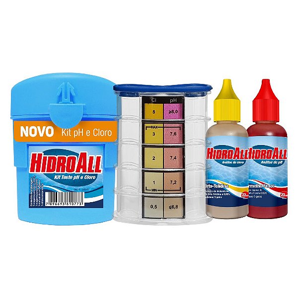 Kit Teste pH e Cloro p/ Piscina Hidroall