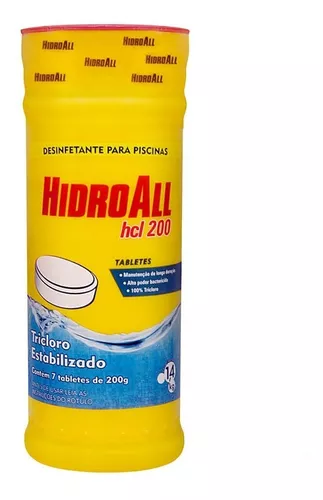 Cloro Tablete Hidroall HCL 200 Tubete 1,4kg