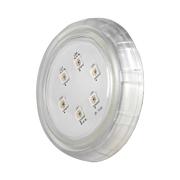Refletor Hiper LED p/ Piscina Alvenaria 9W Brustec em Policarbonato RGB