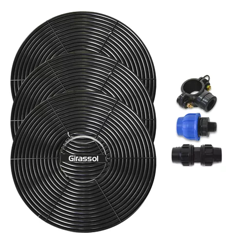 Coletor Solar p/ Piscina até 12.000L Girassol Espiral 3 Placas + Kit Terminal