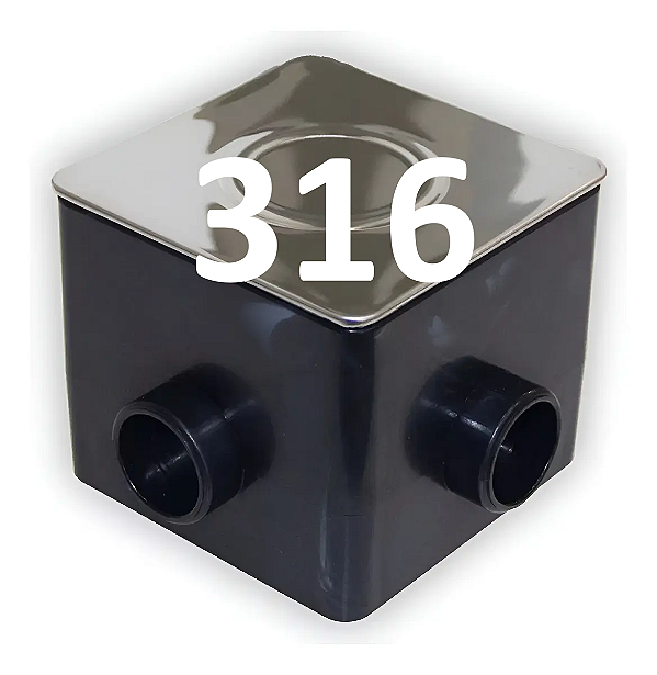 Caixa de Passagem Brustec - C/ Regulagem - Tampa Inox 10x12 - AÇO 316