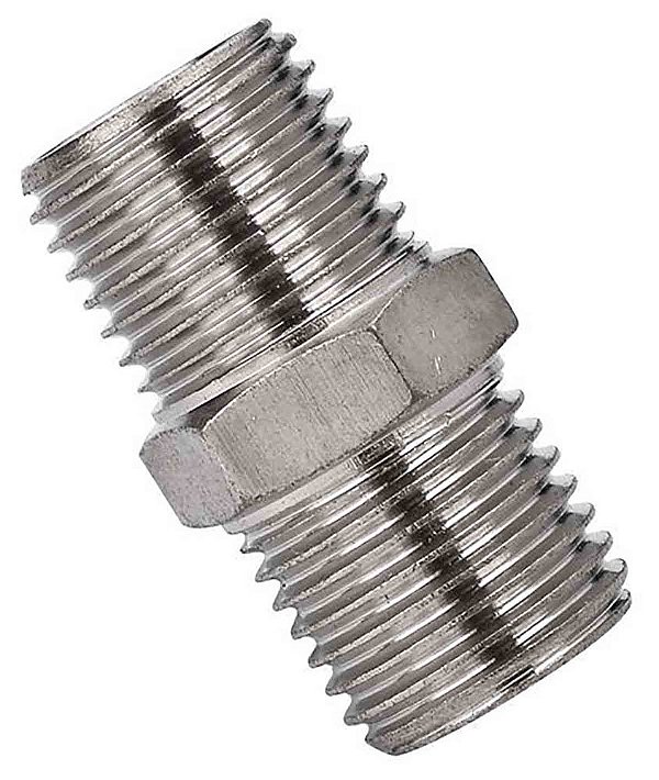 Niple duplo Hioda  1/2 NPT Niquelado