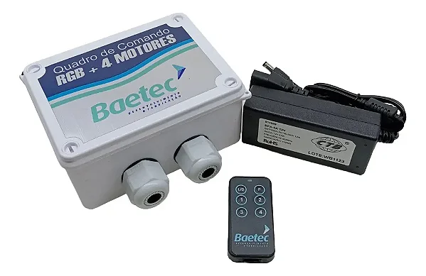 Quadro de Comando Baetec -RGB C/ 4 Auxiliares - Especial - 15A + FONTE 15A
