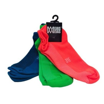 kit de Meia - 3 pares em poliamida soquete Laranja Fluor Azul e Verde