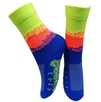 Meia Infantil Cano Médio Divertida Respingo em Poliamida Royal