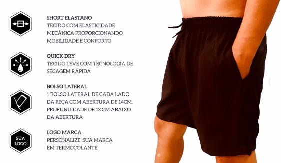 Bermuda tecido Elastic