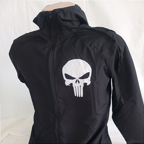 Corta Vento Personalizada "Justiceiro" com Capuz PRETO
