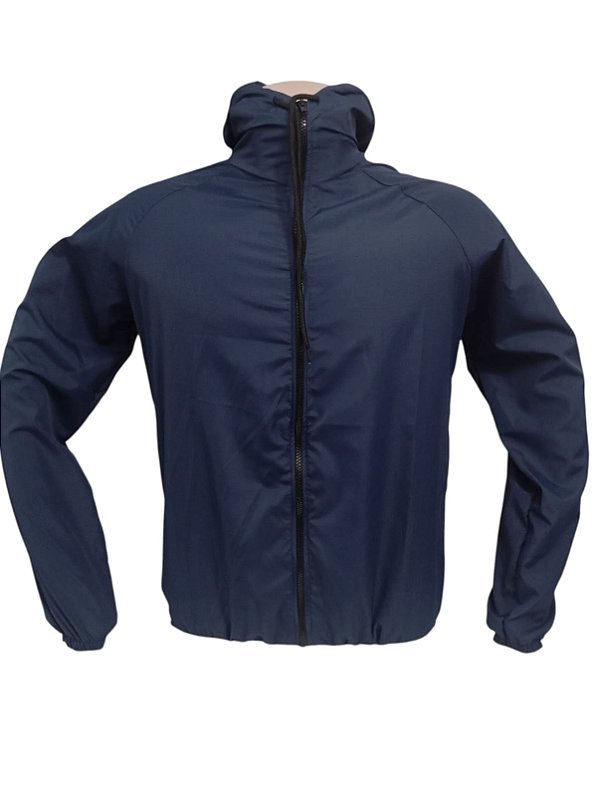 Corta Vento Lisa com Capuz AZUL