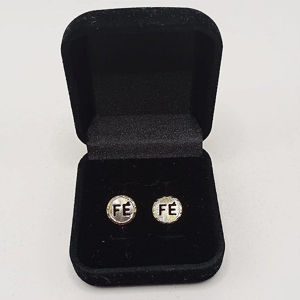 Brinco Fé banhado banhado a ouro 18k