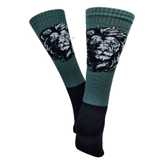 Meia Cano Alto Divertida Leão em Poliamida