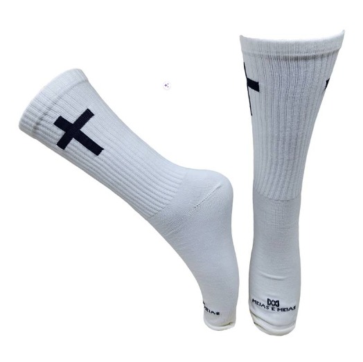 Meia Cano Alto Divertida da Cruz em Poliamida