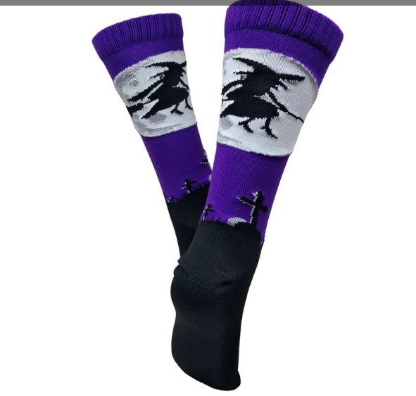 Meia Cano Médio Divertida Bruxa em Poliamida