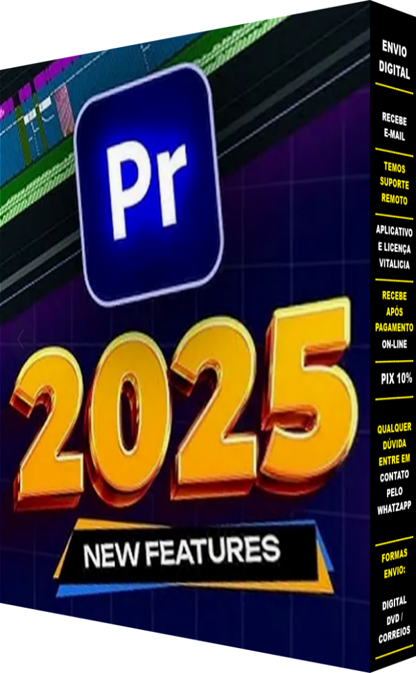 Adobe Premiere Pro 2025 / Licença Perpetua / DVD Instalação PC e Notebook