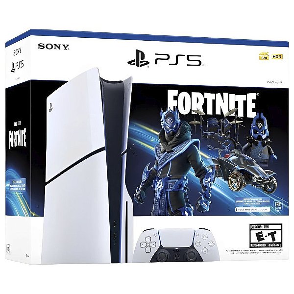 PlayStation 5 Slim Console Sony CFI-2015 A01X 1TB / 4K / Standard Edition / Bivolt - Branco + Jogo Fortnite Cobalt Star