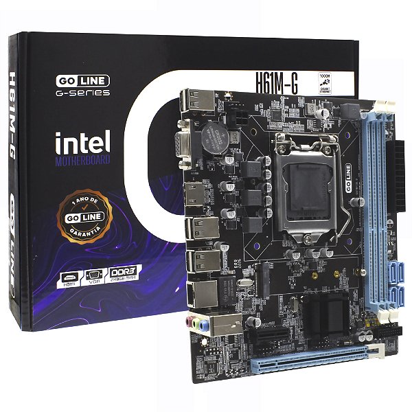Placa Mãe GoLine GL-H61M-G Socket LGA 1155 / VGA / DDR3