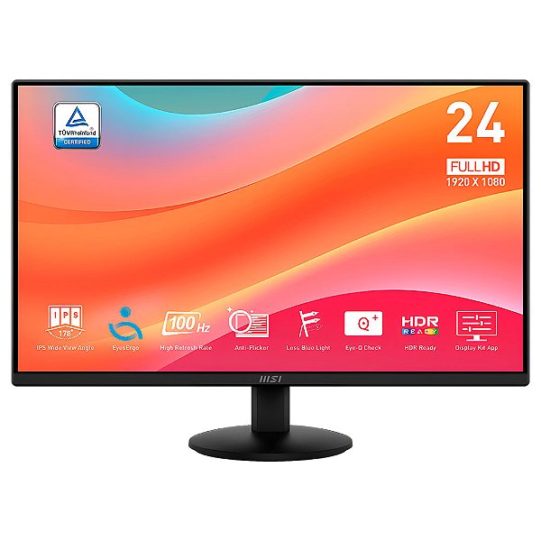 Monitor MSI Pro MP242L 23.8" Full HD 100Hz / 1Ms - Preto