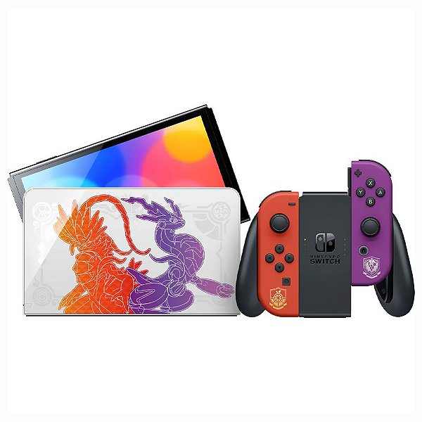 Console Nintendo Switch 64GB Pokemon - Oled Laranja / Roxo (HEG-S-KEAAA)