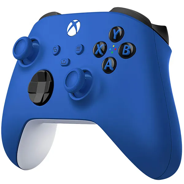 Controle Sem Fio Microsoft Shock Blue 1914 para PC Xbox Smartphone - Azul Branco