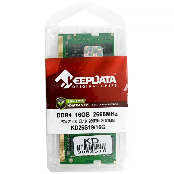 Memória RAM para Notebook 16GB Keepdata KD26S19 16G DDR4 de 2666MHz