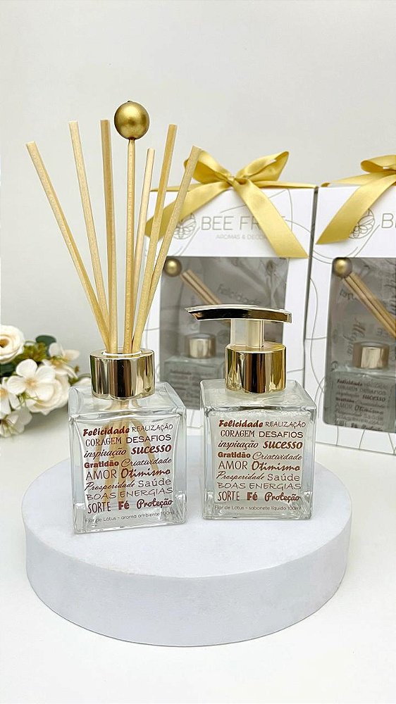 Kit Difusor 100ml e Sabonete Líquido Perolado 100 ml- Flor de Lótus