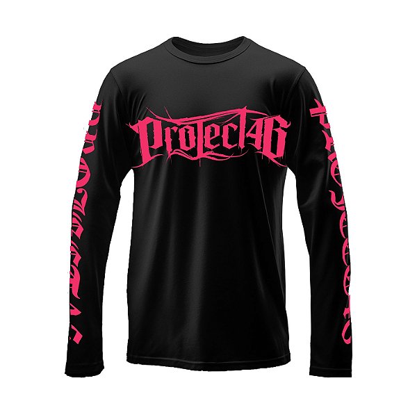 CAMISETA PROJECT46 MANGA LONGA_PRETA_E_ROSA