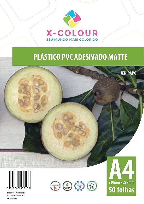 Papel Adesivo Vinil Semi Transparente A4 130g à Prova D'água Inkjet (Cód. 34) - 50 folhas