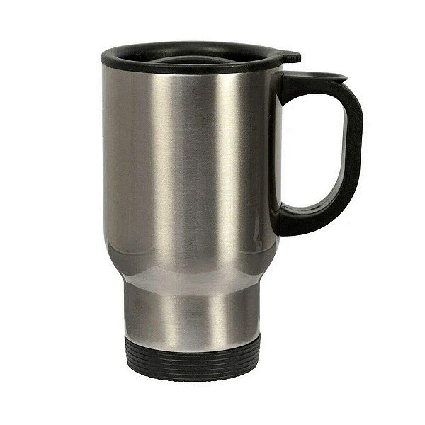 Caneca Térmica de Aço Inox Prata Travel Mug para Sublimação 450ml (2529) - 01 Unidade