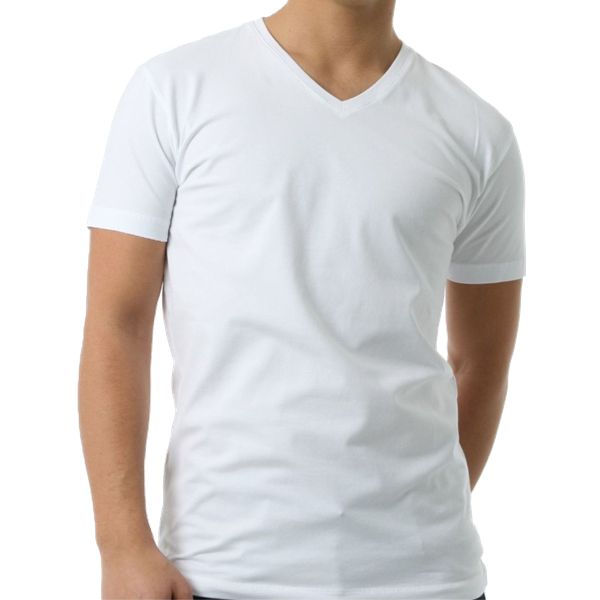 Camiseta Adulta Manga Curta Gola V Branca 100% Poliéster para Sublimação (PS) - 01 Unidade