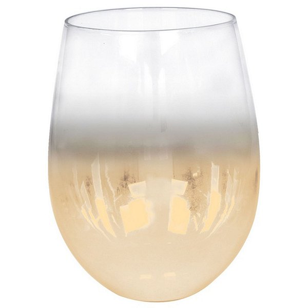 Copo Vidro Cristal P/ Vinho Dourado Semi Cromado Total 540ml (Linha Elegance Sublimação) (2698) - 01 Unidade