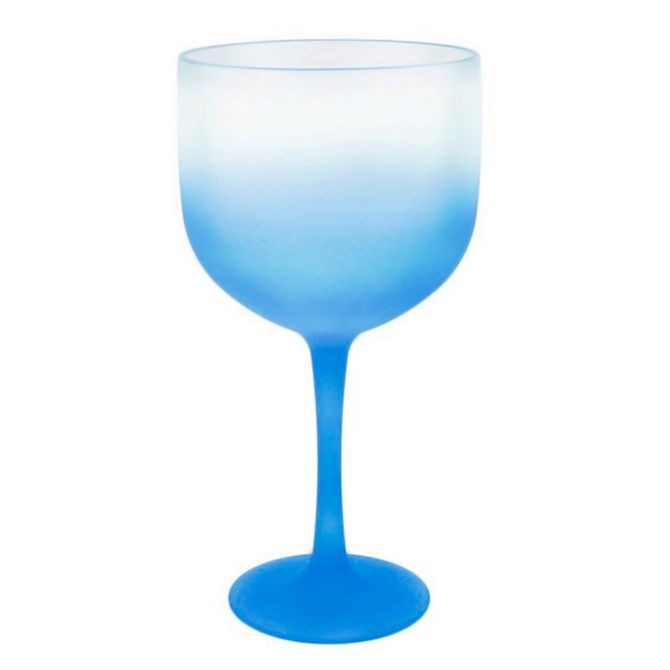 Taça Gin de Acrílico Degradê Azul Neon Para Transfer e Silk 600ml - 01 Unidade