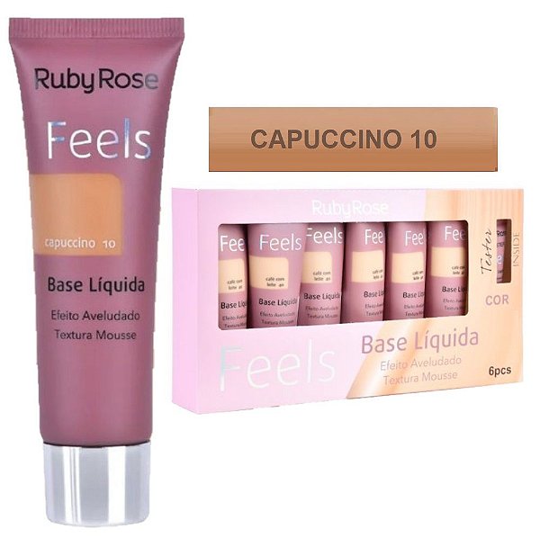 Ruby Rose - Base Matte Feels Capuccino 10  - Box C/ 6 Unid e Prov