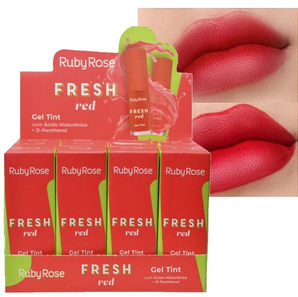 Ruby Rose - Gel Tint Fresh Red  HB554 - Display C/ 12 Unidades