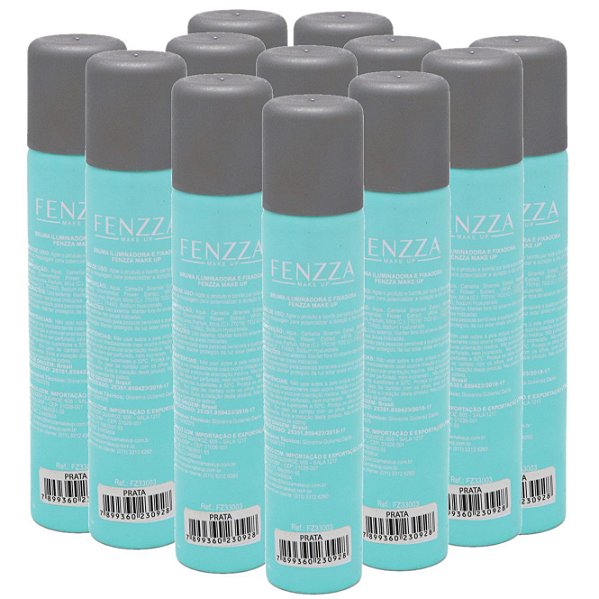 Fenzza - Bruma Fixador de Maquiagem  Prata - Kit com 12 Unidades