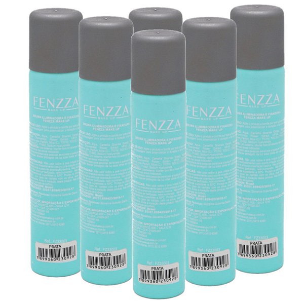 Fenzza - Bruma Fixador de Maquiagem  Prata - Kit C/ 6 Unid