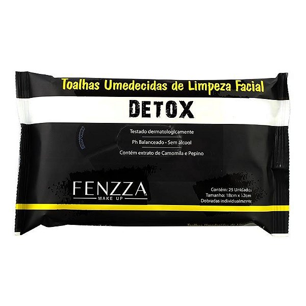 Fenzza - Toalhas Umedecidas de Limpeza Facial Detox FZ51013 - 12 Unidades