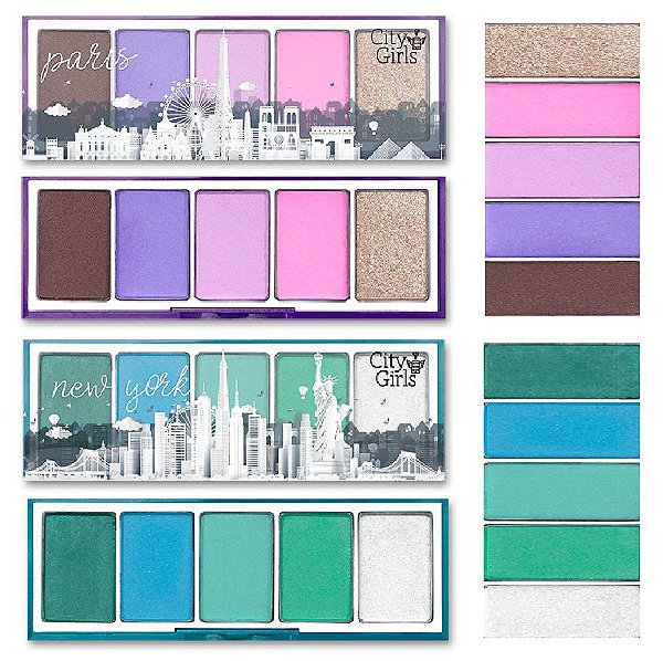 City Girls - Paleta de Sombra Paris New York CGN009 - Display C/16 Unid