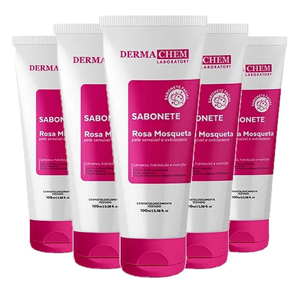 Dermachem - Sabonete Facial Rosa Mosqueta Íons  (06183) - 6 Unid