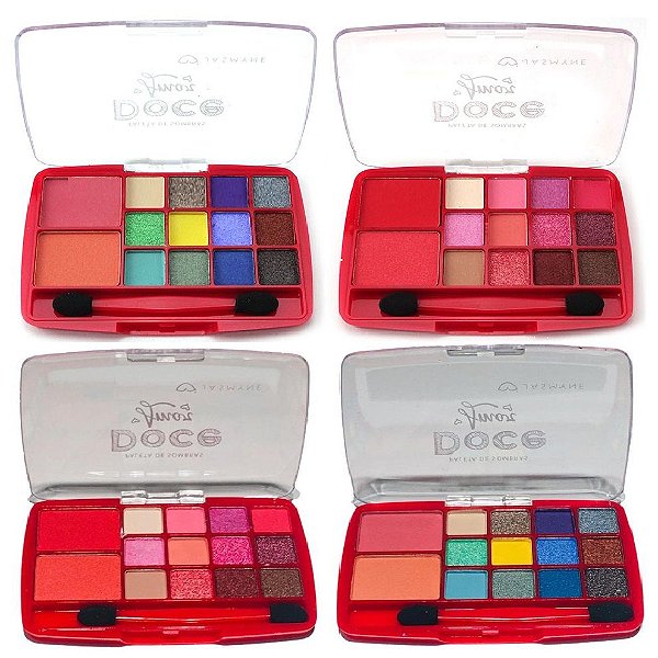 Jasmyne - Paleta Sombras e Blush Doce Amor JS0802 - 12 Unid A e B