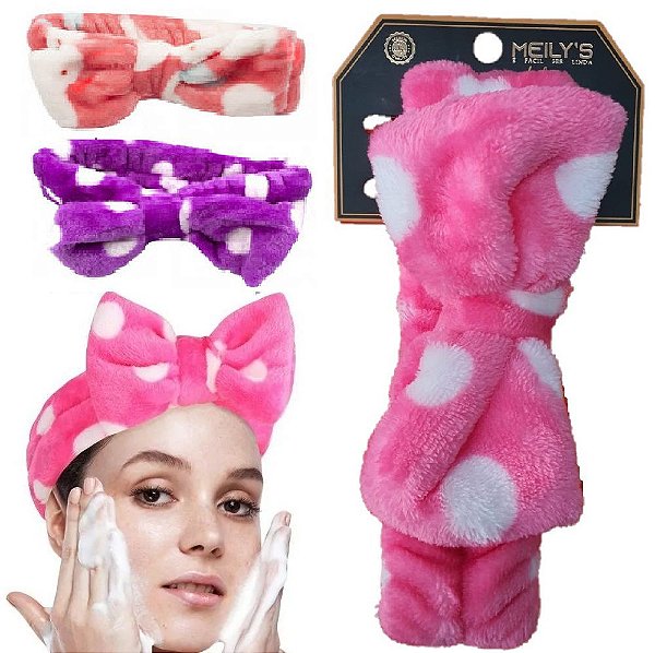 Meilys - Faixa de Cabelo para Maquiagem e Skin Care F23 - 12 Unid