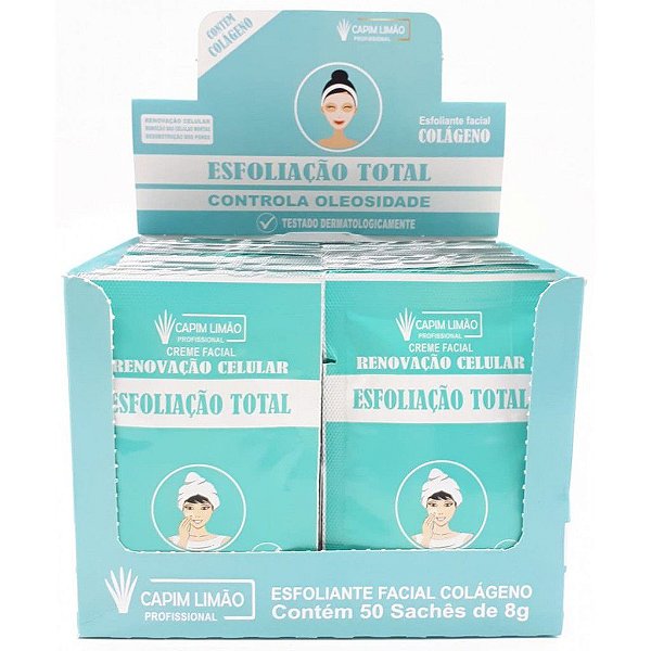 Capim Limão - BOX Sachê Creme Esfoliação Total SA06 - 50 UNIDADES