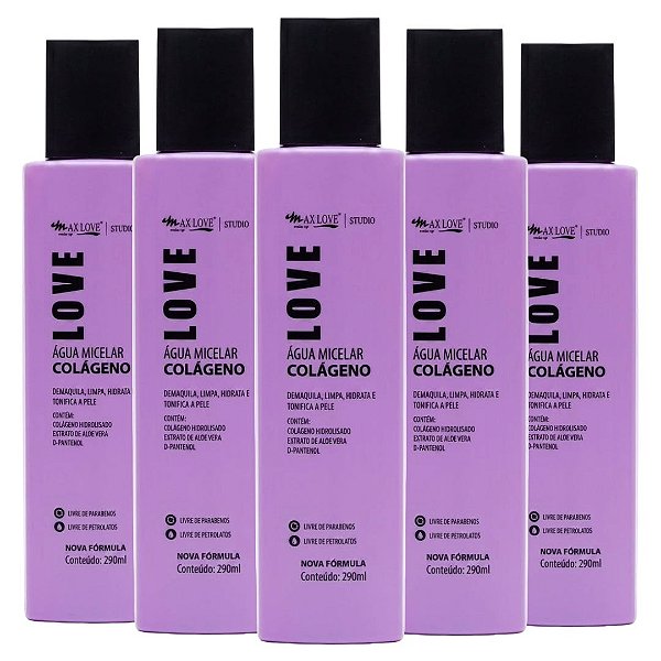 Max Love - Agua Micelar Colageno - 6 Unid (Validade: 04/2029)