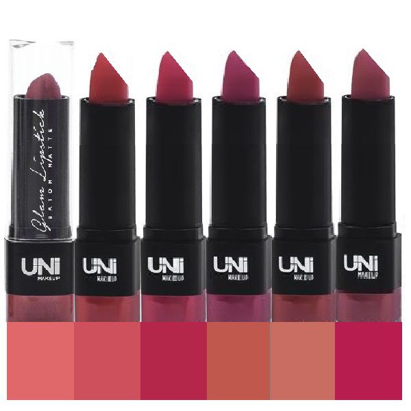 Uni Makeup - Batom Matte Glam Lipstick - 6 Unid