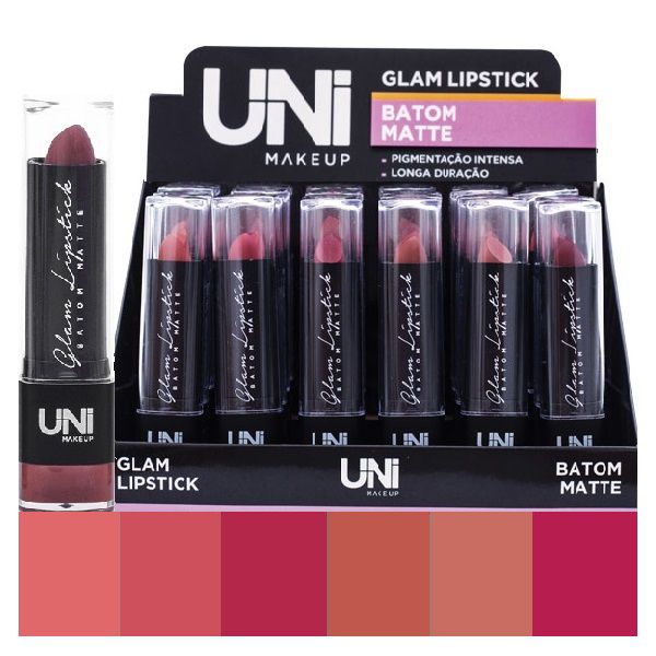 Uni Makeup - Batom Matte Glam Lipstick - 24 Unid