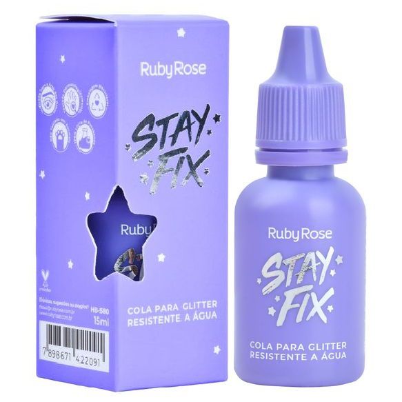 Ruby Rose - Cola Glitter Resistente a Água Stay Fix HB584