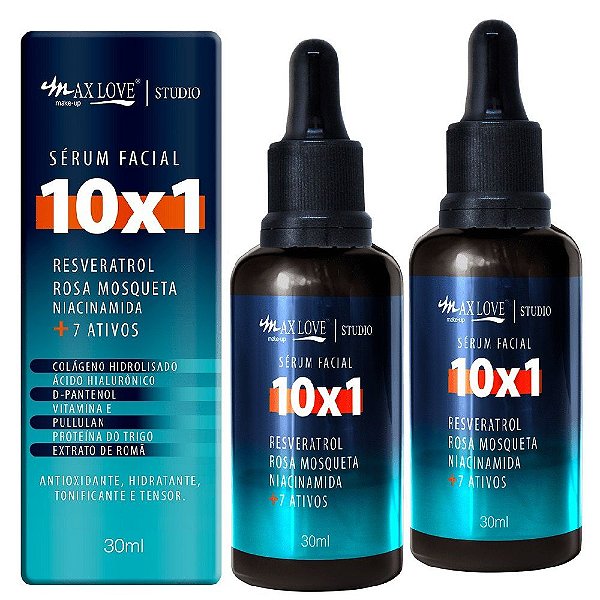 Max Love - Serum Facial 10 em 1 C/ Resveratrol - Box c/24