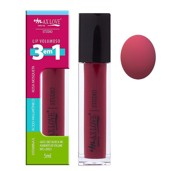 Max Love - Lip Gloss Volumoso 3 em 1 Cor 306 - 32 Unid + Pro