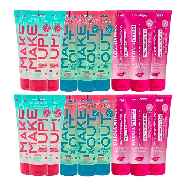 Dermachem - Makeup + Makeout + Gel Rosa mosqueta ions - 3 Box